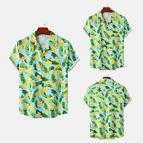Açık Bluzlar Erkek Polyester Düğme Aşağı Gömlek Derin V Boyun Bahar kısa kollu elbise Klasik Kulübü Desenler Konfor