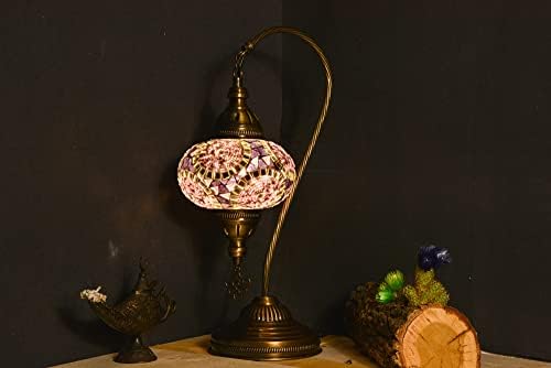 mozaik Tiffany Tarzı Mozaik Masa lambası, Rustik Oturma Odası Dekoru için Türk Fas Otantik Masa lambası, E12 soketli