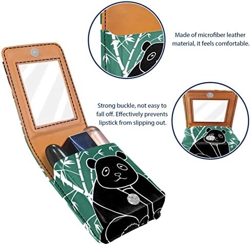 ORYUEKAN Makyaj ruj kutusu ruj aynalı çanta taşınabilir ruj çanta dudak parlatıcısı depolama organizatör, Hayvan