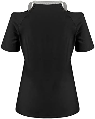 Kızlar Yaz Sonbahar T Shirt Elbise Kısa Kollu Soğuk Omuz V Boyun Pamuk Grafik Üst Tshirt Bayan HZ HZ